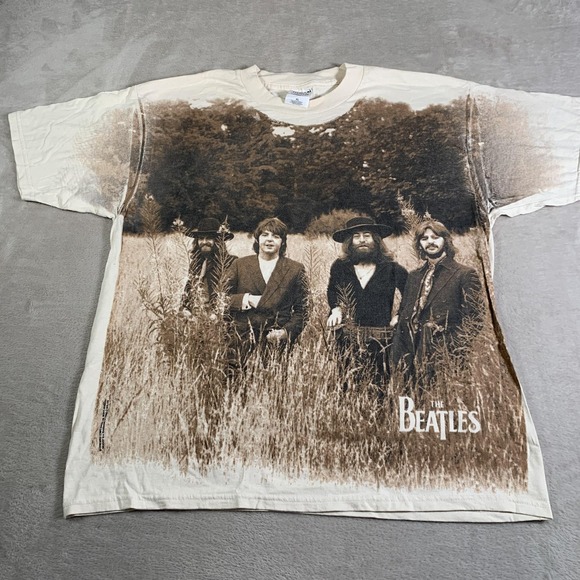Gildan Other - Vintage The Beatles Shirt Mens XL Sepia Allover Graphic Band Cotton Rock 1998